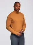 Ombre Men's knitted single-color turtleneck with viscose - camel