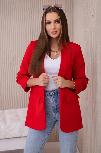 Kesi Włoski Sako s klopami elegantní červené