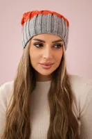 Kesi Milano fleecová čepice K203 červená+šedá