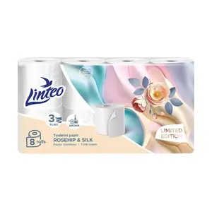 Linteo Rosehip&Silk Toaletní papír 3vrstvý 8 rolí
