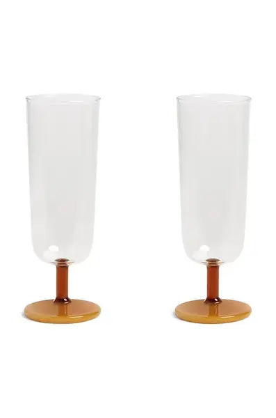 &k amsterdam  Sada sklenic na šampaňské  mingle amber 250 ml 2-pack