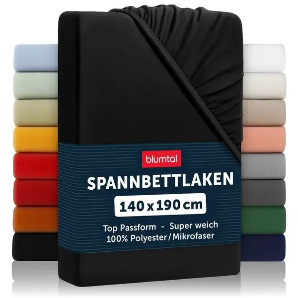 Blumtal PROSTĚRADLA s nástavcem, 2 ks, 140/190/30 cm Černá