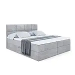 ALTDECOR AMERICKÁ postel s matrací H3 a lamelovým roštem – ARDENI – 200 x 200 cm, světle šedá
