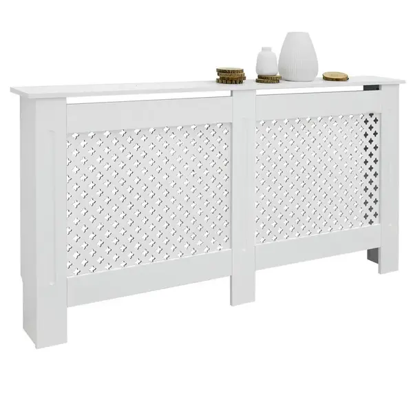 ECD-Germany OBLOŽENÍ RADIÁTORU s voštinovým vzorem 152 x 19 x 82 cm, bílé