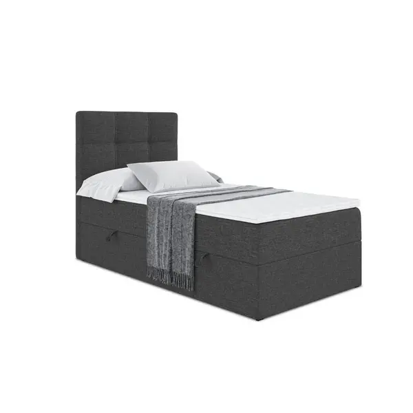 ALTDECOR AMERICKÁ postel s matrací H3 a lamelovým roštem – MARCE – 90x200 – vlevo, tmavě šedá