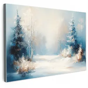 MuchoWow OBRAZ NA PLÁTNĚ Les – Zima – Příroda – Abstrakt – Sníh 120x80 cm