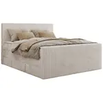 MKS POSTEL BOXSPRING TILIANO KING DUO 180/200 - Béžová manšestr - H3