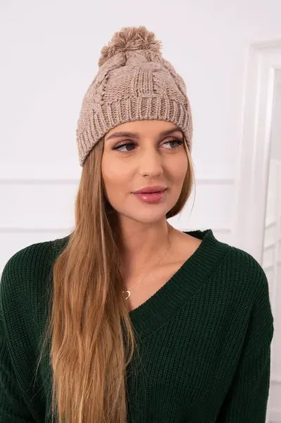 Kesi Fleecová čepice Stefania K278 tmavě béžová