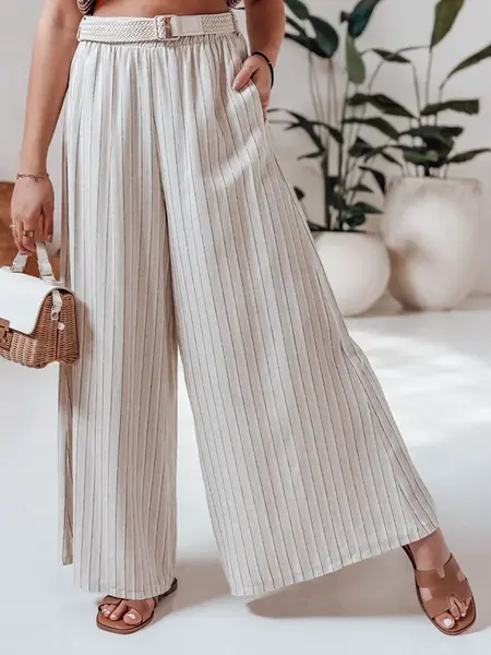 Dámské široké kalhoty s vysokým pasem