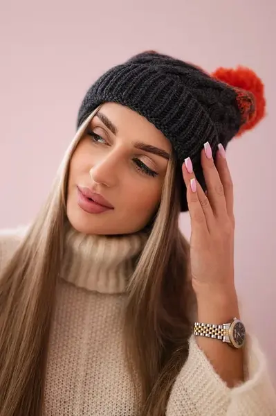 marka niezdefiniowana Fleecová čepice Ilona K218 graphite+red