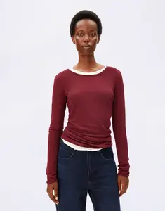 Tričko Armedangels Einiaara Soft Longsleeve 3639 velvet red
