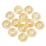 Transparent Spray Painted Glass European Beads