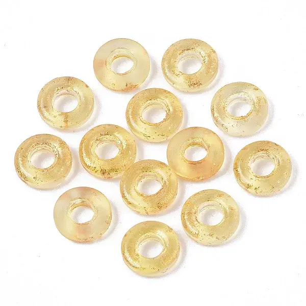 Transparent Spray Painted Glass European Beads