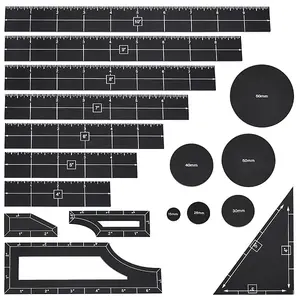 17Pcs Acrylic Rulers