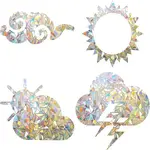 Custom Weather Pattern Shape Waterproof PVC Laser Adhesive Stickers