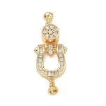 Brass Micro Pave Clear Cubic Zirconia Magnetic Clasps