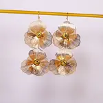 Hollow Flower Alloy Dangle Earrings