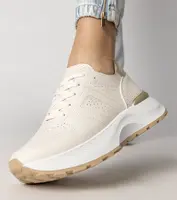 Gemre Beige sports sneakers with a gold insert Lenkuta