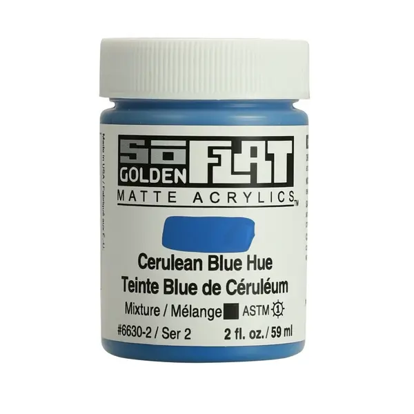 Akrylová barva Golden SoFlat Matte 59 ml - 6630 Cerulean Blue Hue