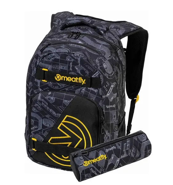 Meatfly batoh Exile Blueprint Black 24 L | Černá | Objem 24 L