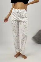 80156 Dewberry Women Pyjama Bottom-WHITE