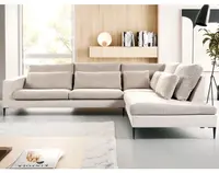 Rohová sedačka Romeo, béžová strukturovaná látka, pravý roh