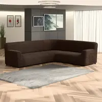 Bielastické potahy COSTINA tabáková rohová sedačka (š. 350 - 530 cm)