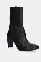 Kožené kotníkové boty Patrizia Pepe dámské, černá barva, na podpatku, 8Y0119 L121 K103