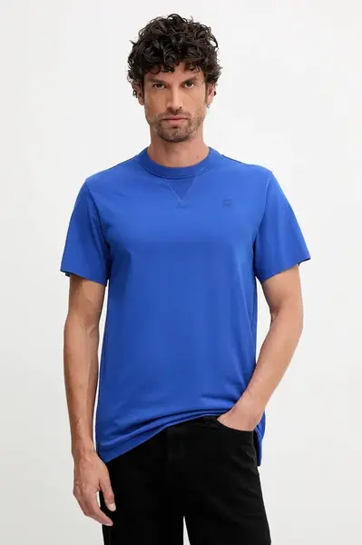 Bavlněné tričko G-Star Raw pánské, modrá barva, D24449-336