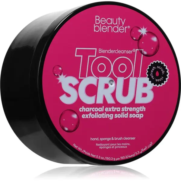 beautyblender® Tool Scrub Charcoal tuhý čistič na make-up houbičky a štětce 150 g