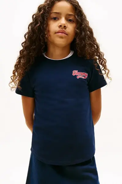 Dětské tričko Tommy Hilfiger tmavomodrá barva, KG0KG08805