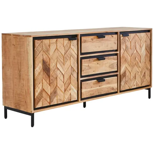 Livetastic ŠIROKÁ KOMODA, akácie, černá, barvy akácie, 175/80/45 cm