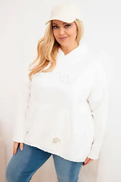 Dámská plus size mikina s potiskem ecru