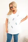 Kesi dámská halenka plus size s peřím bílá