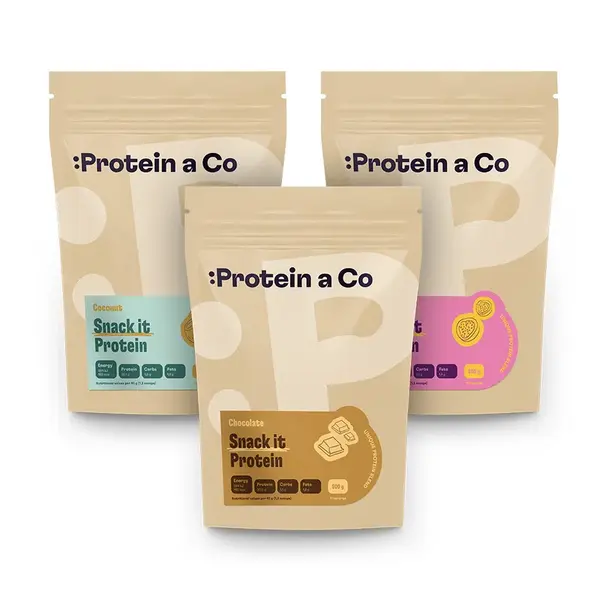 Protein a Co SNACK IT Protein 2+1, 500 g Kokos, Čokoláda, Fruit