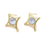Star Brass Glass Stud Earring Findings