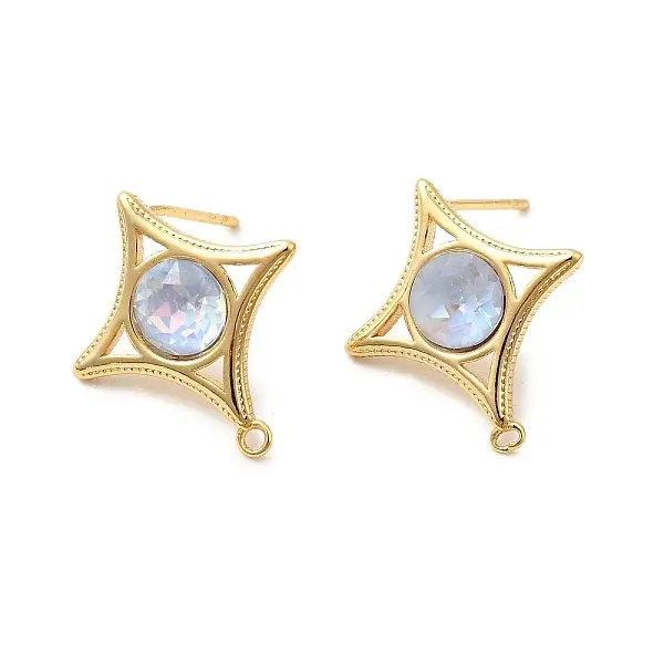 Star Brass Glass Stud Earring Findings