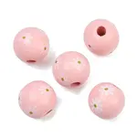 Printed Wood European Beads