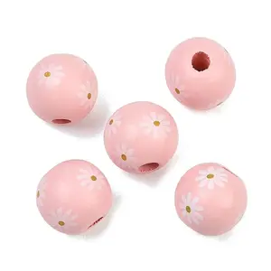 Printed Wood European Beads