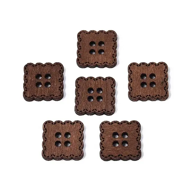 4-Hole Square Wood Buttons