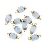 10Pcs Transparent Crackled Glass Cube Connector Charms