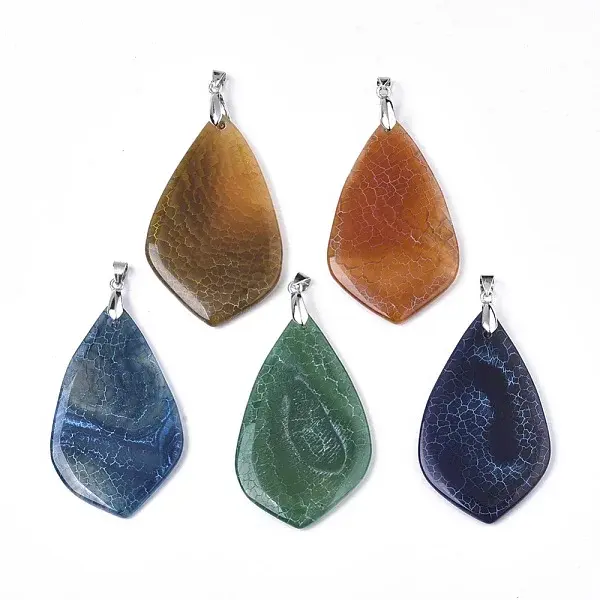 Natural Crackle Agate Big Pendants
