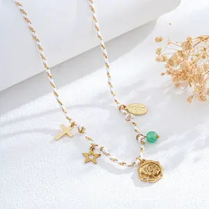 Summer Beach Braided Rope Bib Necklaces