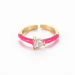 Brass Enamel Cuff Rings