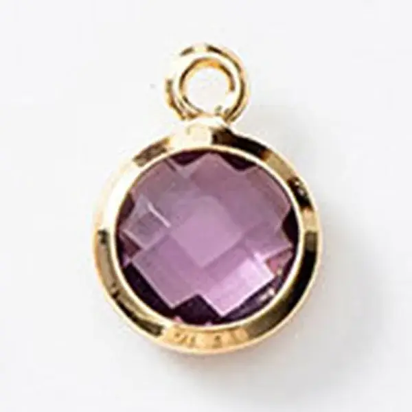 Birthstone Brass K9 Glass Charms