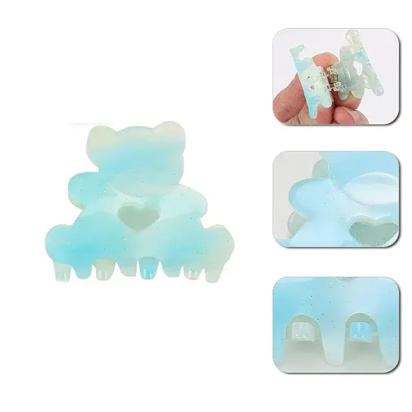 Bear Plastic Claw Hair Clips