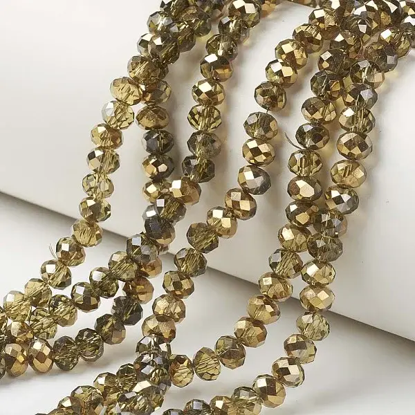 Electroplate Transparent Glass Beads Strands