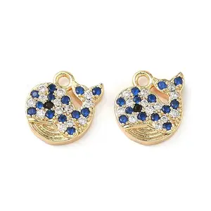 Brass Micro Pave Cubic Zirconia Pendants