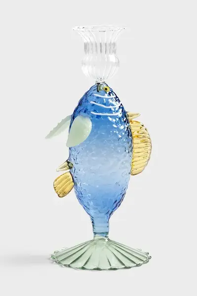 &k amsterdam  Dekorativní svícen  fish blue