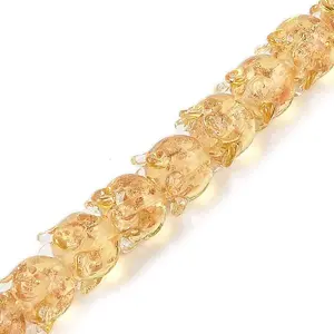Gold Sand Lampwork Beads Strands